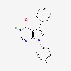 molecular formula C18H12ClN3O B12459381 7-(4-chlorophenyl)-5-phenyl-7H-pyrrolo[2,3-d]pyrimidin-4-ol 