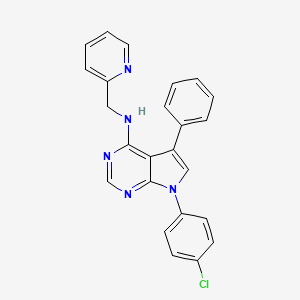 molecular formula C24H18ClN5 B12459463 7-(4-chlorophenyl)-5-phenyl-N-(pyridin-2-ylmethyl)pyrrolo[2,3-d]pyrimidin-4-amine 