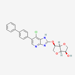 molecular formula C24H20ClN3O4 B12459506 (3R,3aR,6R,6aR)-6-((6-([1,1'-biphenyl]-4-yl)-7-chloro-3H-imidazo[4,5-b]pyridin-2-yl)oxy)hexahydrofuro[3,2-b]furan-3-ol 