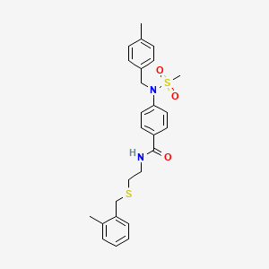 molecular formula C26H30N2O3S2 B12459507 4-[(4-methylbenzyl)(methylsulfonyl)amino]-N-{2-[(2-methylbenzyl)sulfanyl]ethyl}benzamide 