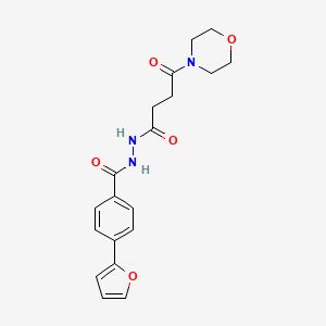 molecular formula C19H21N3O5 B12459526 4-(furan-2-yl)-N'-[4-(morpholin-4-yl)-4-oxobutanoyl]benzohydrazide 