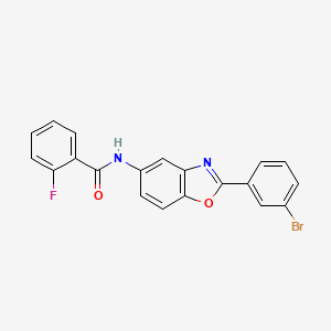 molecular formula C20H12BrFN2O2 B12459559 N-[2-(3-bromophenyl)-1,3-benzoxazol-5-yl]-2-fluorobenzamide 