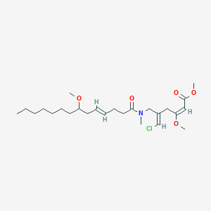 molecular formula C25H42ClNO5 B1245958 methyl (2E,5Z)-6-chloro-3-methoxy-5-[[[(E)-7-methoxytetradec-4-enoyl]-methylamino]methyl]hexa-2,5-dienoate 