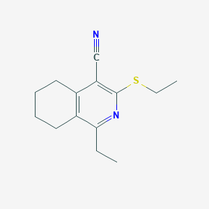 molecular formula C14H18N2S B12459587 1-Ethyl-3-(ethylsulfanyl)-5,6,7,8-tetrahydroisoquinoline-4-carbonitrile 