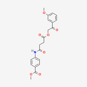 molecular formula C21H21NO7 B12459600 Methyl 4-({4-[2-(3-methoxyphenyl)-2-oxoethoxy]-4-oxobutanoyl}amino)benzoate 