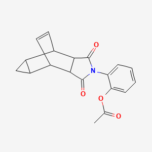 molecular formula C19H17NO4 B12459664 2-(1,3-dioxooctahydro-4,6-ethenocyclopropa[f]isoindol-2(1H)-yl)phenyl acetate 