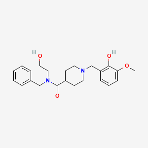 molecular formula C23H30N2O4 B12459669 N-benzyl-N-(2-hydroxyethyl)-1-(2-hydroxy-3-methoxybenzyl)piperidine-4-carboxamide 