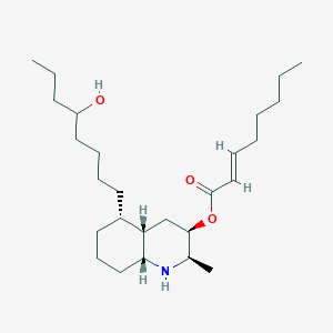 molecular formula C26H47NO3 B1245969 [(2R,3R,4aS,5S,8aR)-5-(5-hydroxyoctyl)-2-methyl-1,2,3,4,4a,5,6,7,8,8a-decahydroquinolin-3-yl] (E)-oct-2-enoate 
