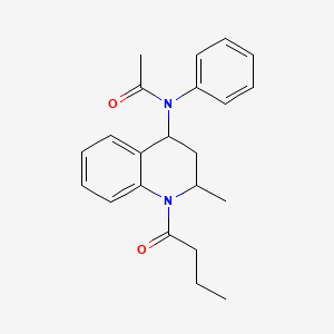 molecular formula C22H26N2O2 B12459697 N-(1-butanoyl-2-methyl-3,4-dihydro-2H-quinolin-4-yl)-N-phenylacetamide 