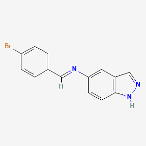 molecular formula C14H10BrN3 B12459721 N-[(E)-(4-bromophenyl)methylidene]-1H-indazol-5-amine 