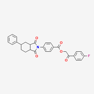 molecular formula C29H24FNO5 B12459808 2-(4-fluorophenyl)-2-oxoethyl 4-(1,3-dioxo-5-phenyloctahydro-2H-isoindol-2-yl)benzoate 