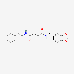 molecular formula C20H26N2O4 B12459827 N-(1,3-benzodioxol-5-ylmethyl)-N'-[2-(cyclohex-1-en-1-yl)ethyl]butanediamide 