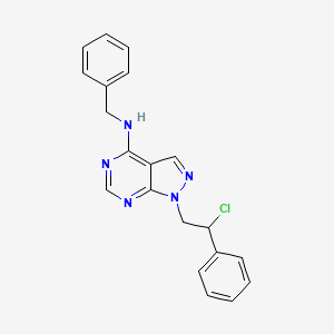molecular formula C20H18ClN5 B1245983 N-benzyl-1-(2-chloro-2-phenyl-ethyl)pyrazolo[3,4-d]pyrimidin-4-amine 