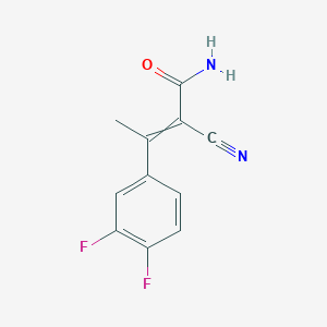 molecular formula C11H8F2N2O B12459847 (E)-2-cyano-3-(3,4-difluorophenyl)but-2-enamide 
