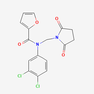 molecular formula C16H12Cl2N2O4 B12459848 N-(3,4-dichlorophenyl)-N-[(2,5-dioxopyrrolidin-1-yl)methyl]furan-2-carboxamide 