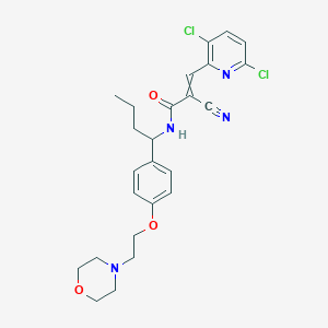 molecular formula C25H28Cl2N4O3 B12459864 2-cyano-3-(3,6-dichloropyridin-2-yl)-N-[1-[4-(2-morpholin-4-ylethoxy)phenyl]butyl]prop-2-enamide 