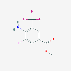 molecular formula C9H7F3INO2 B12459930 Methyl 4-amino-3-iodo-5-(trifluoromethyl)benzoate 