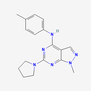 molecular formula C17H20N6 B12459938 1-methyl-N-(4-methylphenyl)-6-(pyrrolidin-1-yl)-1H-pyrazolo[3,4-d]pyrimidin-4-amine 