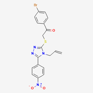 molecular formula C19H15BrN4O3S B12459952 1-(4-bromophenyl)-2-{[5-(4-nitrophenyl)-4-(prop-2-en-1-yl)-4H-1,2,4-triazol-3-yl]sulfanyl}ethanone 