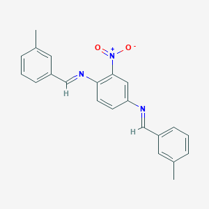 molecular formula C22H19N3O2 B12460045 N,N'-bis[(E)-(3-methylphenyl)methylidene]-2-nitrobenzene-1,4-diamine 
