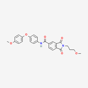 molecular formula C26H24N2O6 B12460057 N-[4-(4-methoxyphenoxy)phenyl]-2-(3-methoxypropyl)-1,3-dioxoisoindole-5-carboxamide 