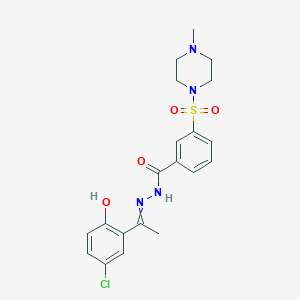 molecular formula C20H23ClN4O4S B12460080 N'-[(1E)-1-(5-chloro-2-hydroxyphenyl)ethylidene]-3-(4-methylpiperazin-1-ylsulfonyl)benzohydrazide 