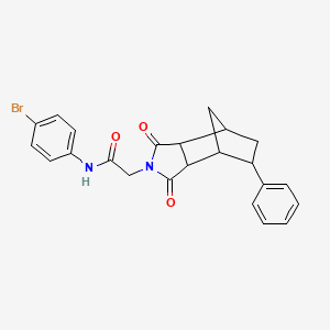 molecular formula C23H21BrN2O3 B12460086 N-(4-bromophenyl)-2-(1,3-dioxo-5-phenyloctahydro-2H-4,7-methanoisoindol-2-yl)acetamide 