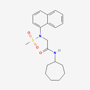 molecular formula C20H26N2O3S B12460087 N-cycloheptyl-N~2~-(methylsulfonyl)-N~2~-naphthalen-1-ylglycinamide 