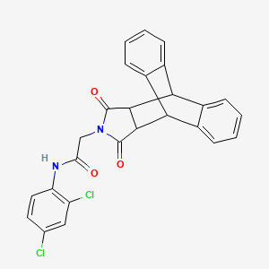 molecular formula C26H18Cl2N2O3 B12460090 N-(2,4-dichlorophenyl)-2-(16,18-dioxo-17-azapentacyclo[6.6.5.0~2,7~.0~9,14~.0~15,19~]nonadeca-2,4,6,9,11,13-hexaen-17-yl)acetamide (non-preferred name) 
