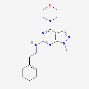 molecular formula C18H26N6O B12460112 N-[2-(cyclohex-1-en-1-yl)ethyl]-1-methyl-4-(morpholin-4-yl)-1H-pyrazolo[3,4-d]pyrimidin-6-amine 