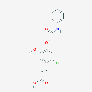 molecular formula C18H16ClNO5 B12460135 3-[4-(2-Anilino-2-oxoethoxy)-2-chloro-5-methoxyphenyl]prop-2-enoic acid 