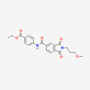 molecular formula C22H22N2O6 B12460143 ethyl 4-({[2-(3-methoxypropyl)-1,3-dioxo-2,3-dihydro-1H-isoindol-5-yl]carbonyl}amino)benzoate 