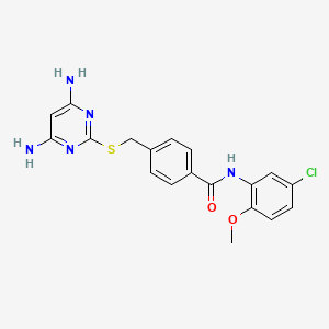 molecular formula C19H18ClN5O2S B12460150 N-(5-chloro-2-methoxyphenyl)-4-{[(4,6-diaminopyrimidin-2-yl)sulfanyl]methyl}benzamide 