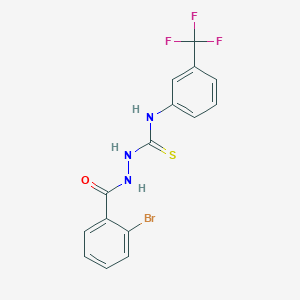 molecular formula C15H11BrF3N3OS B12460168 2-[(2-bromophenyl)carbonyl]-N-[3-(trifluoromethyl)phenyl]hydrazinecarbothioamide 
