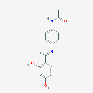 molecular formula C15H14N2O3 B12460173 N-(4-{[(E)-(2,4-dihydroxyphenyl)methylidene]amino}phenyl)acetamide 
