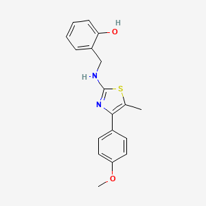 molecular formula C18H18N2O2S B12460178 2-({[4-(4-Methoxyphenyl)-5-methyl-1,3-thiazol-2-yl]amino}methyl)phenol 