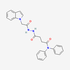 molecular formula C26H24N4O3 B12460187 4-[2-(1H-indol-1-ylacetyl)hydrazinyl]-4-oxo-N,N-diphenylbutanamide 