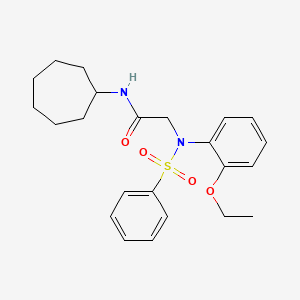 molecular formula C23H30N2O4S B12460198 N-cycloheptyl-N~2~-(2-ethoxyphenyl)-N~2~-(phenylsulfonyl)glycinamide 