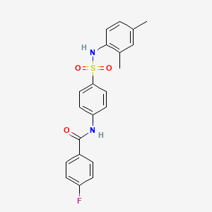molecular formula C21H19FN2O3S B12460292 N-{4-[(2,4-dimethylphenyl)sulfamoyl]phenyl}-4-fluorobenzamide 