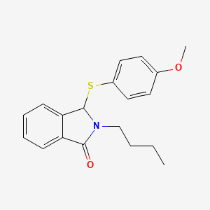 molecular formula C19H21NO2S B12460343 2-butyl-3-[(4-methoxyphenyl)sulfanyl]-2,3-dihydro-1H-isoindol-1-one 