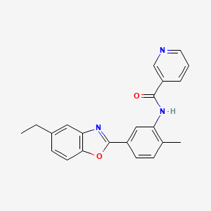 molecular formula C22H19N3O2 B12460348 N-[5-(5-ethyl-1,3-benzoxazol-2-yl)-2-methylphenyl]pyridine-3-carboxamide 