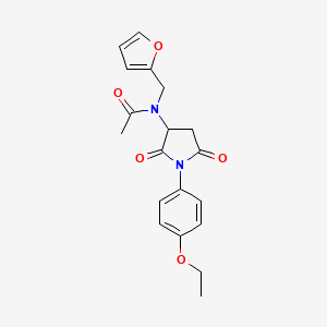 molecular formula C19H20N2O5 B12460420 N-[1-(4-ethoxyphenyl)-2,5-dioxopyrrolidin-3-yl]-N-(furan-2-ylmethyl)acetamide 