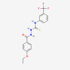 molecular formula C17H16F3N3O2S B12460426 2-[(4-ethoxyphenyl)carbonyl]-N-[3-(trifluoromethyl)phenyl]hydrazinecarbothioamide 