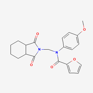 molecular formula C21H22N2O5 B12460453 N-[(1,3-dioxooctahydro-2H-isoindol-2-yl)methyl]-N-(4-methoxyphenyl)furan-2-carboxamide 