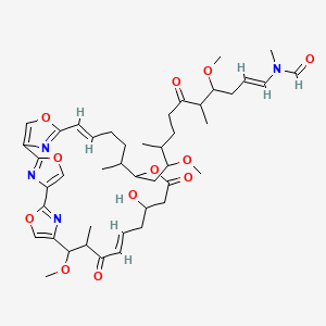 molecular formula C44H60N4O12 B1246046 N-[(E)-11-[(13E,24E)-16-hydroxy-10-methoxy-11,21-dimethyl-12,18-dioxo-3,7,19,27-tetraoxa-29,30,31-triazatetracyclo[24.2.1.12,5.16,9]hentriaconta-1(28),2(31),4,6(30),8,13,24,26(29)-octaen-20-yl]-4,10-dimethoxy-5,9-dimethyl-6-oxoundec-1-enyl]-N-methylformamide 