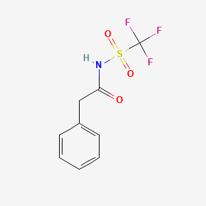 molecular formula C9H8F3NO3S B1246051 trifluoro-N-(2-phenylacetyl)methanesulfonamide 