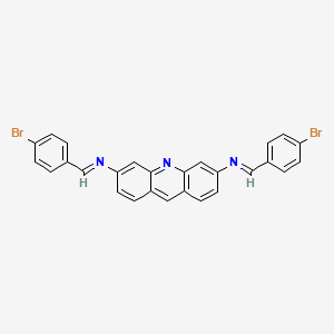 molecular formula C27H17Br2N3 B12460514 N,N'-bis[(E)-(4-bromophenyl)methylidene]acridine-3,6-diamine 