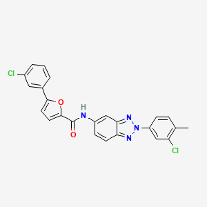 molecular formula C24H16Cl2N4O2 B12460519 N-[2-(3-chloro-4-methylphenyl)-2H-benzotriazol-5-yl]-5-(3-chlorophenyl)furan-2-carboxamide 