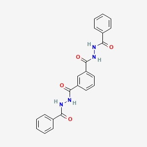 molecular formula C22H18N4O4 B12460520 N'~1~,N'~3~-bis(phenylcarbonyl)benzene-1,3-dicarbohydrazide 