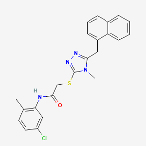 molecular formula C23H21ClN4OS B12460568 N-(5-chloro-2-methylphenyl)-2-{[4-methyl-5-(naphthalen-1-ylmethyl)-4H-1,2,4-triazol-3-yl]sulfanyl}acetamide 